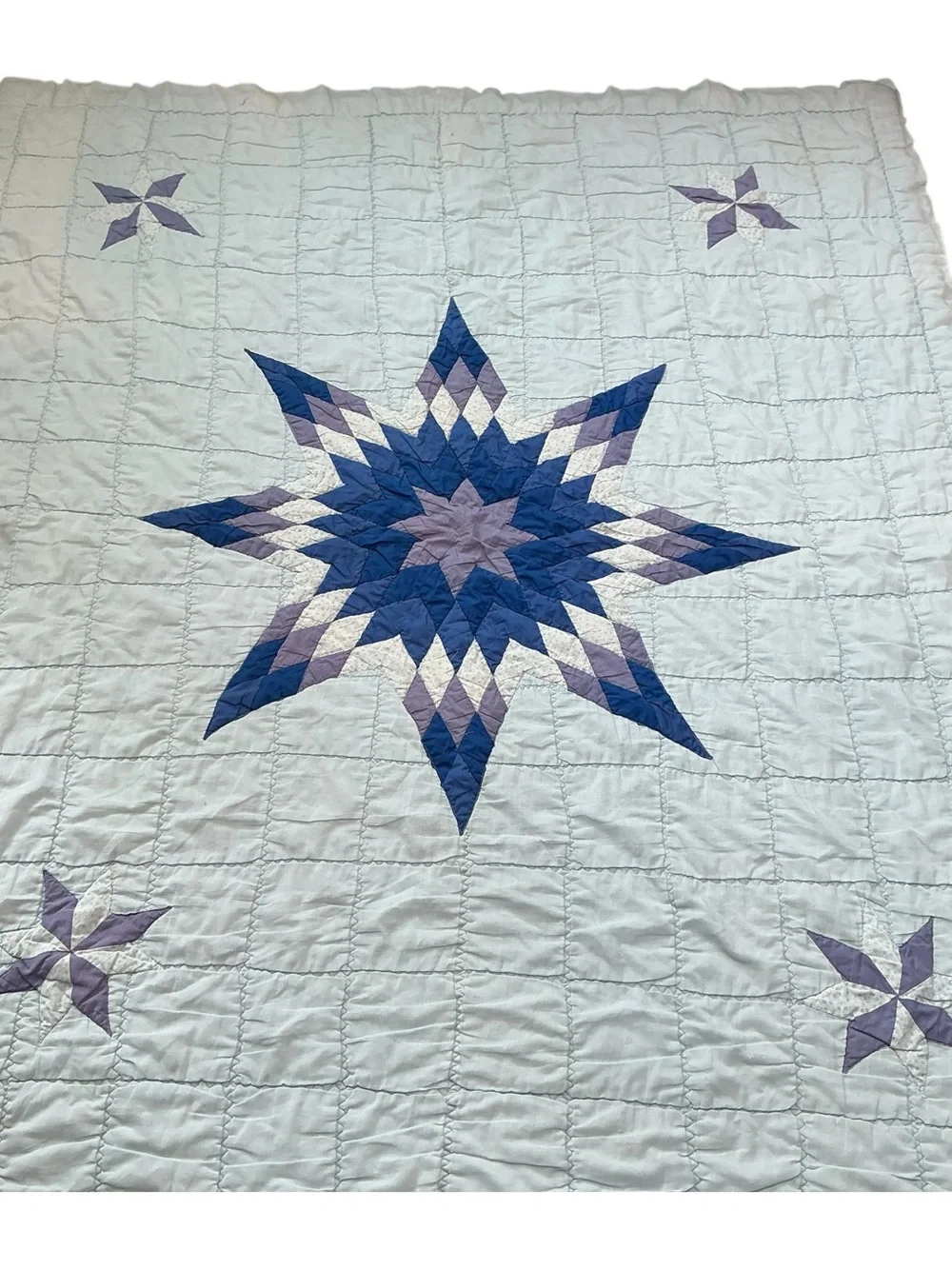 Vintage pale blue Lonestar quilt 76 x 90 USA made